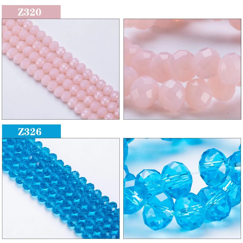 4 6 8 mm Rondelle-Kristallperlen, facettiert, transparent, rund, Glasperlen, lose Distanzperlen für Schmuckherstellung, Armband, Halskette, DIY – Detail 10