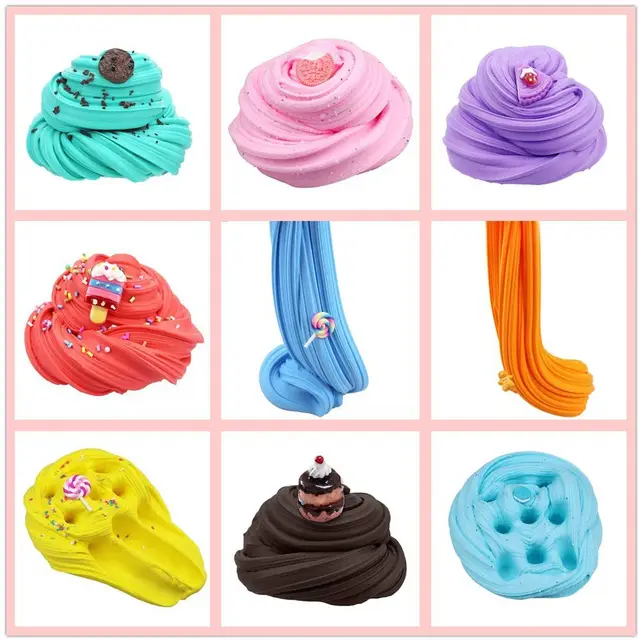 DIY Butter Slime Fruit Kit Soft Non-sticky Cloud Slime Scented Toy Kids Gift 70ml Relieve Pressure Education Rainbow Kids Gift 6