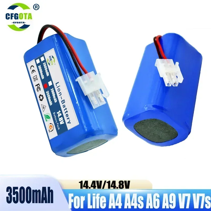 14.8V 3500mAh Lithium Battery For ILIFE A4 A4s V7 A6 V7s Plus Robot Vacuum Cleaner ILife 4S1P real Capacity