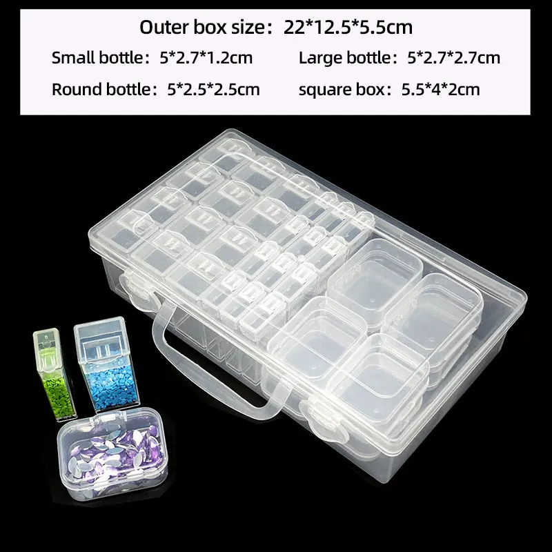 24 Pcs Small Bead Organizer Bead Case Storage Organizer Diamond Art  Containers Accessory Storage with 2 Pcs Hinged Lid - AliExpress