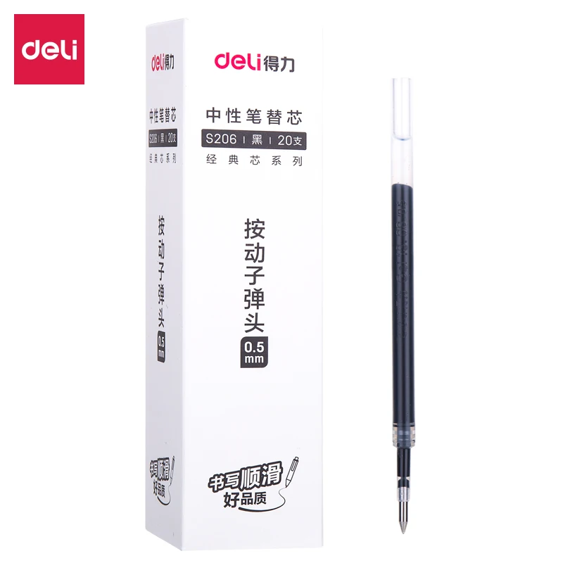 Gel Pen 20PCS/Box Gel Pen Refills 0.5mm Single Bag Packing Black Blue Red Color Ink Replacements