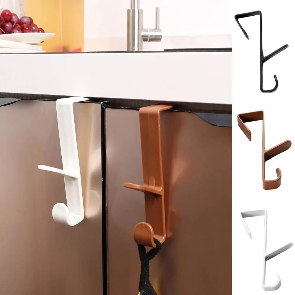 Plastic Cupboard Bags Storage Holder Non Perforated Cabinet Door Hook Space Saving Hanging Doors Storage Racks Multiple Colors