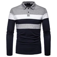 2025 Nouveau polo quatre saisons à manches longues coloré pour hommes pour le commerce extérieur 2