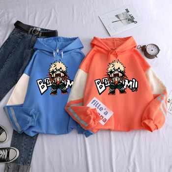 Anime My Hero Academia Kawaii Bakugo Katsuki Manga Hoodies Men Plus Size Patchwork Clothes Fleece Warm Winter Hooded Sweatshirt 6