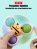 3Pcs Suction Cups Spinning Top Toy For Baby Game Infant Teether Relief Stress Educational Rotating Rattle Bath Toys For Children 4