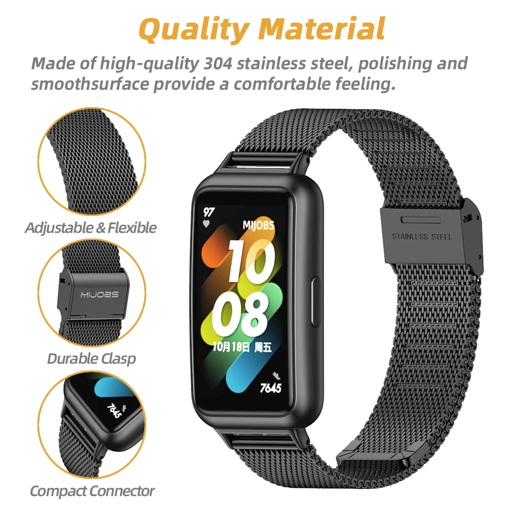 Premium Metal Wristband Bracelet - Smartwatch Strap Replacement Accessory