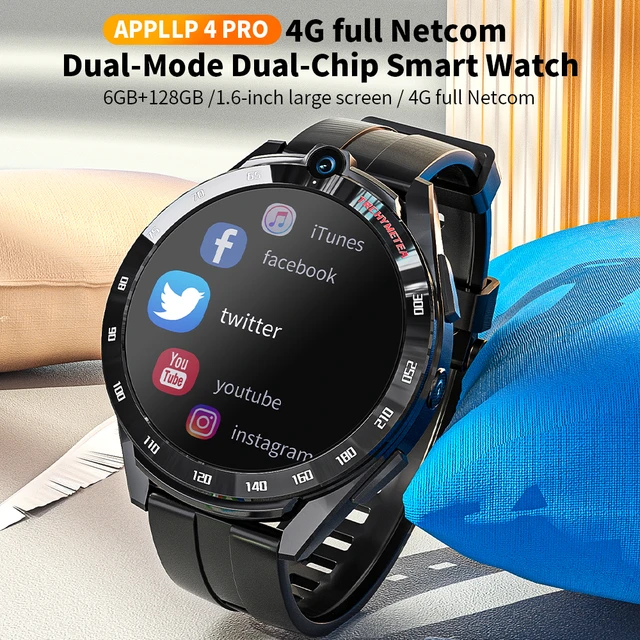 2023 KOM4 PRO 4GB+128GB 4G SmartWatch Dual Camera GPS Google Play  Waterproof NFC