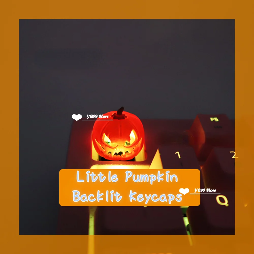 Personalizado Little Pumpkin Backlit Keycaps Cartoon Stereo Keycap Cherry mx Teclado Mecânico Cap Adequado para Jogo Esc Keycap - Imagem 3