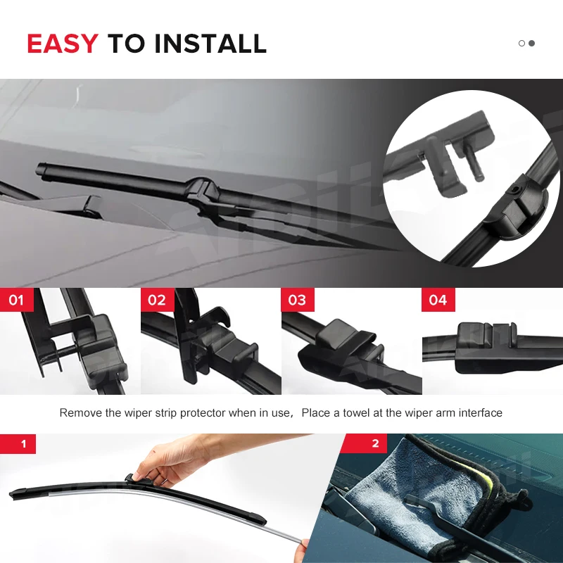 MIDOON Windscreen Wiper Blades Set For VW Touareg 2010 2011 2012 2013 2014 2015 2016 2017 Front Rear Wipers For Porsche Cayenne 2