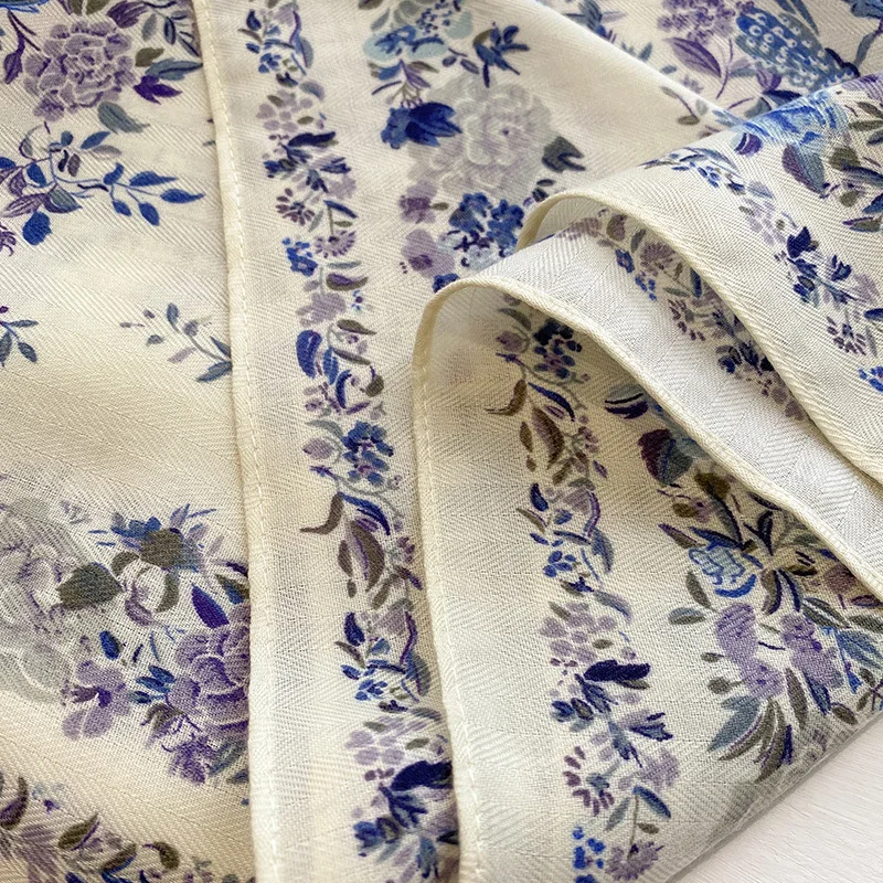 New Floral Print Cotton Bandanas 70cm Square Women's Headband Accessory Girls' Sun Protection Hairscarf Handkerchief Neckercrape