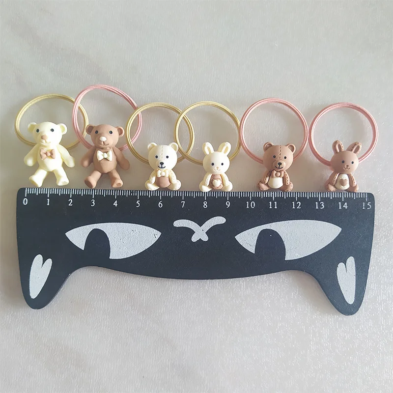2PCS Cartoon Kaninchen Bär Nette Kinder Elastische Haar Bands Kinder Haar Krawatten Mädchen Haar Zubehör Baby Kopfschmuck – Detail 7