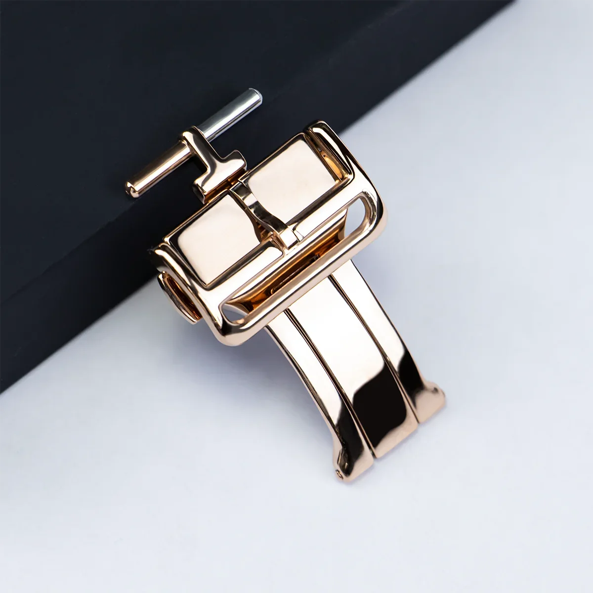 Premium Rubber Wristband with Metal Folding Clasp and Stainless Steel Buckle