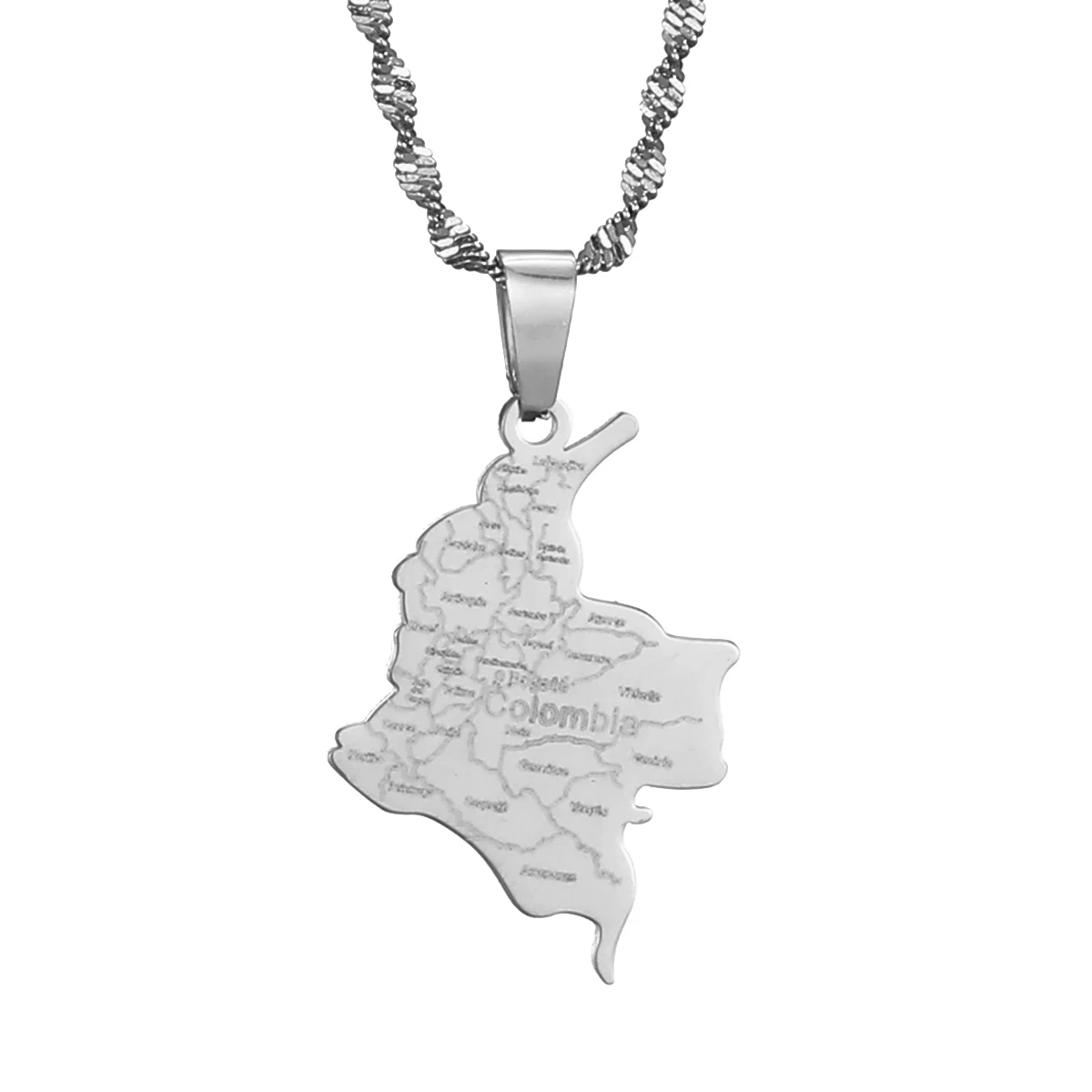 Colombia Pendant Chain for Women Girls Stainless Steel Country Map Jewelry Colombia 5