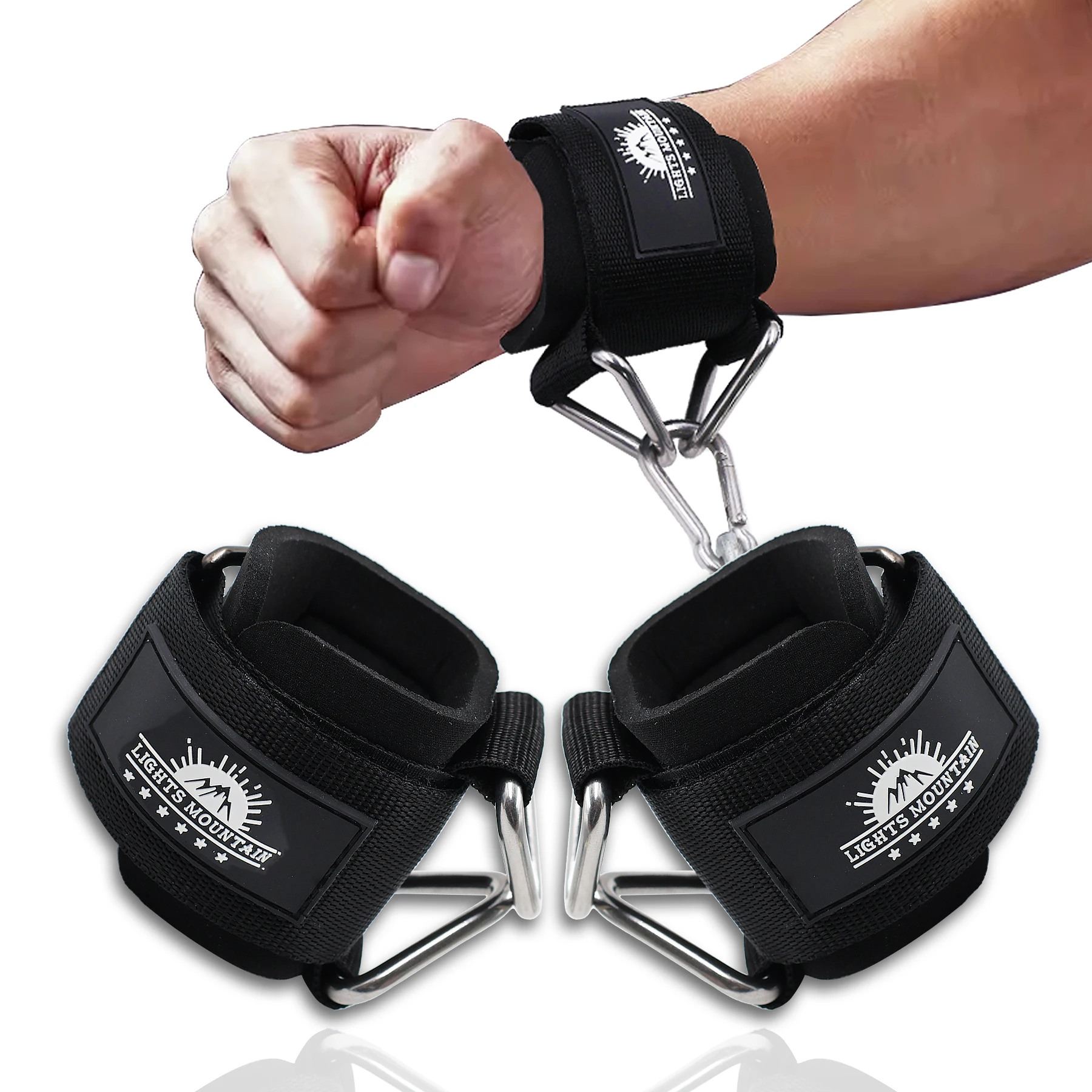 Sangles De Cheville Résistance Musculation - Lot De 2 - Noires 40x10cm
