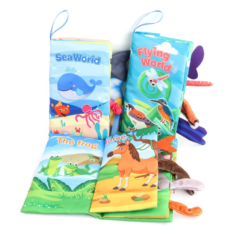 Baby Frühförderungsspielzeug Schwanz-Stoffbuch Puzzle Eltern-Kind-Interaktives Geräuschpapier Aktivitätsspielzeug für Säuglinge – Detail 4