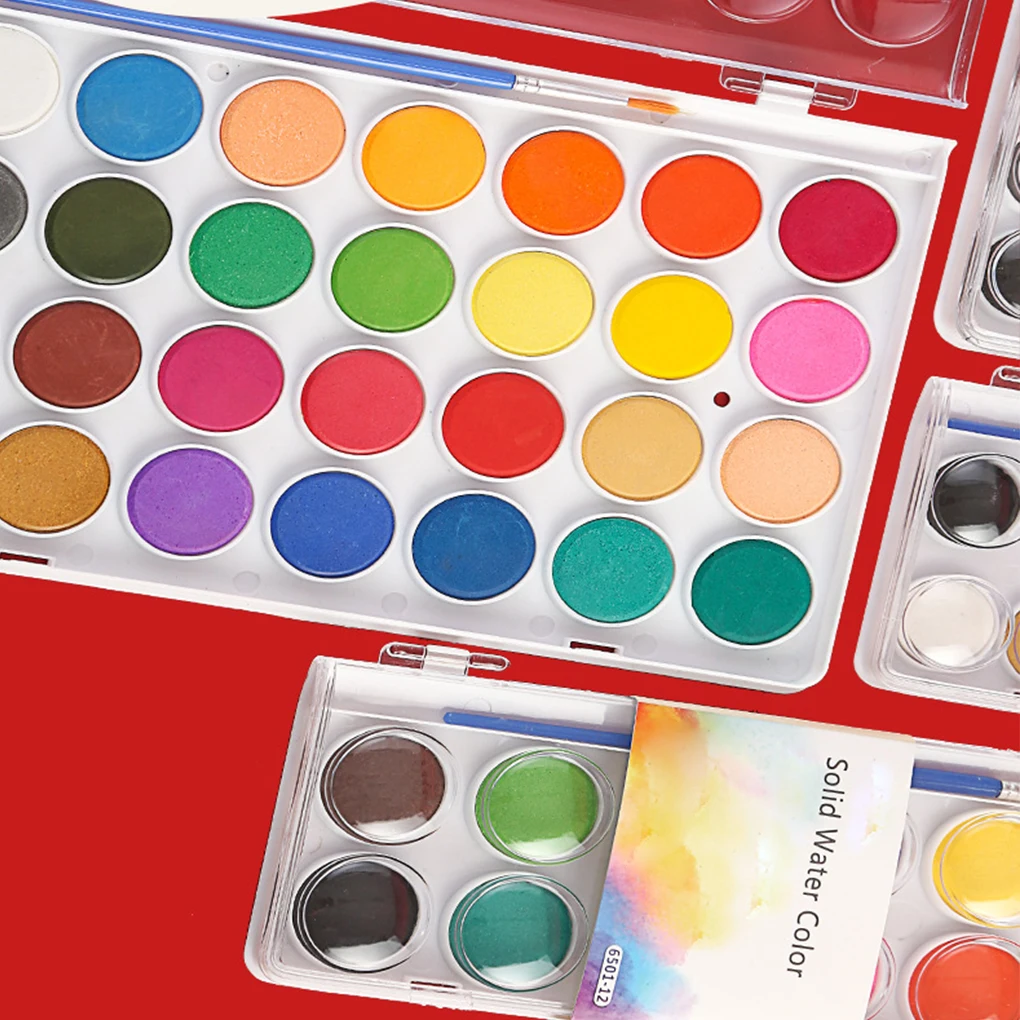 12/16/28/36 Colors Watercolor Paint Set for Kids Pigment Painting Set With Brush Art Supplies Watercolors Paint