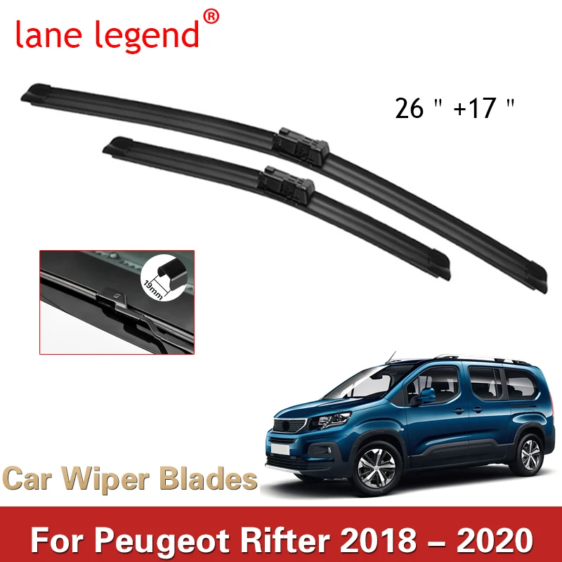 Lane Legend Rhd & Lhd Spazzole Tergicristallo Anteriori Per Peugeot Rifter 2018 - 2020 Parabrezza Parabrezza Finestra Anteriore 26 "+ 17"