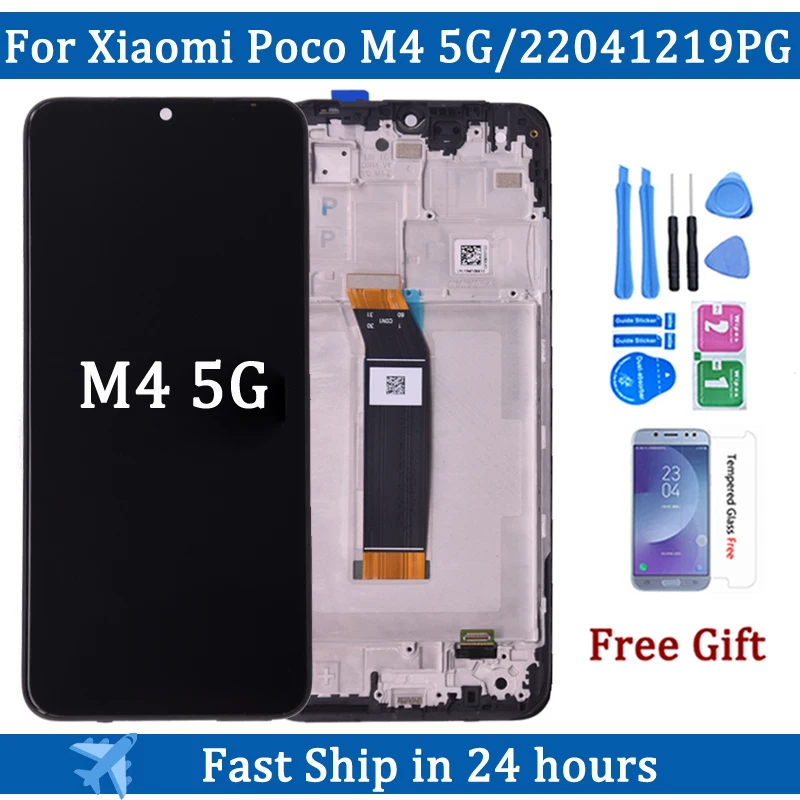 

6.58"Original For Xiaomi Poco M4 5G LCD Display Touch Screen Digitizer LCD Replacement Parts For POCO M4 5G 22041219PG Display