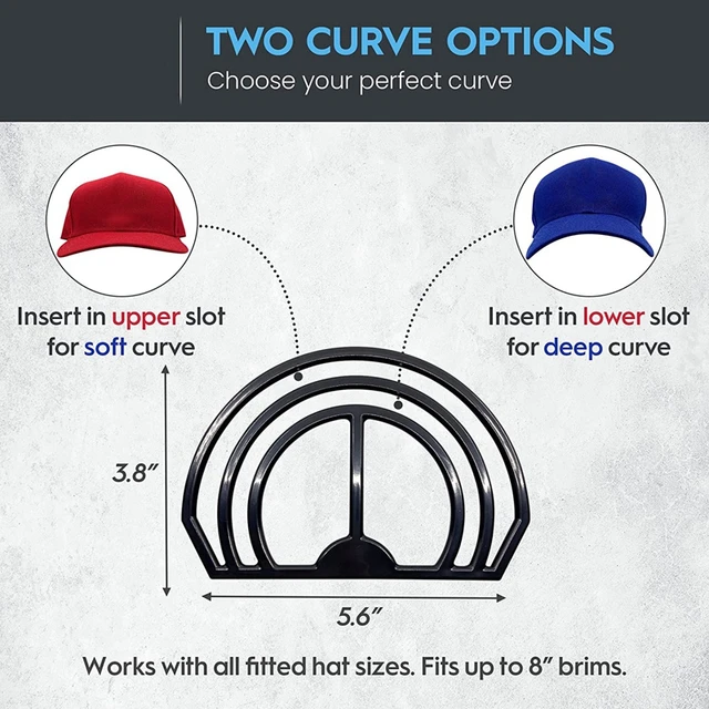 4x Hat Brim Bender Perfect Hat Curving Band, Two Curve Options 
