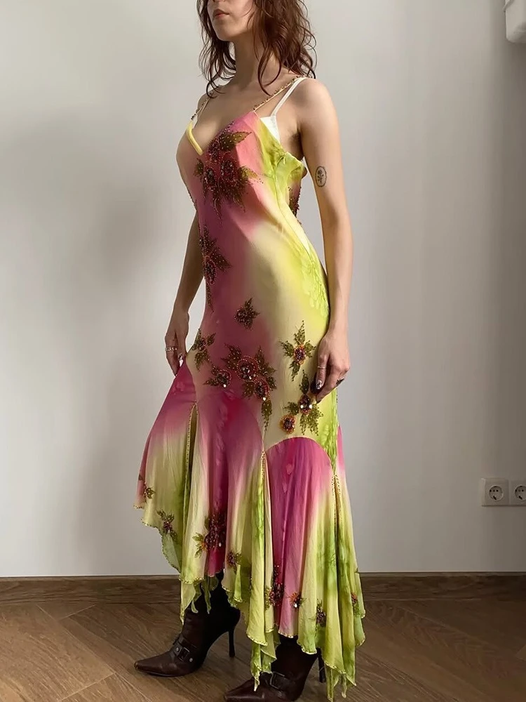 ملابس نسائية أنيقة غير النظامية حمالة الترتر فستان...