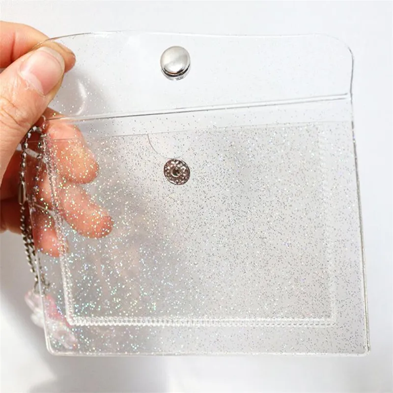 Women's Credit Card Holder Wallet Fashion Transparent Waterproof Pvc Business Card Purse Men Id Wallet Girl Coin Purse Bag