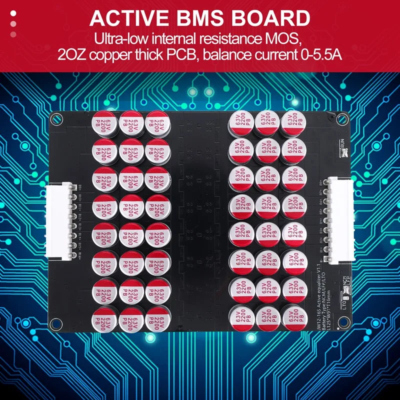 12S 13S 14S 15S 16S Active Equalizer Balancer Lifepo4 Lipo LTO Battery Energy Equalization Capacitor BMS Board