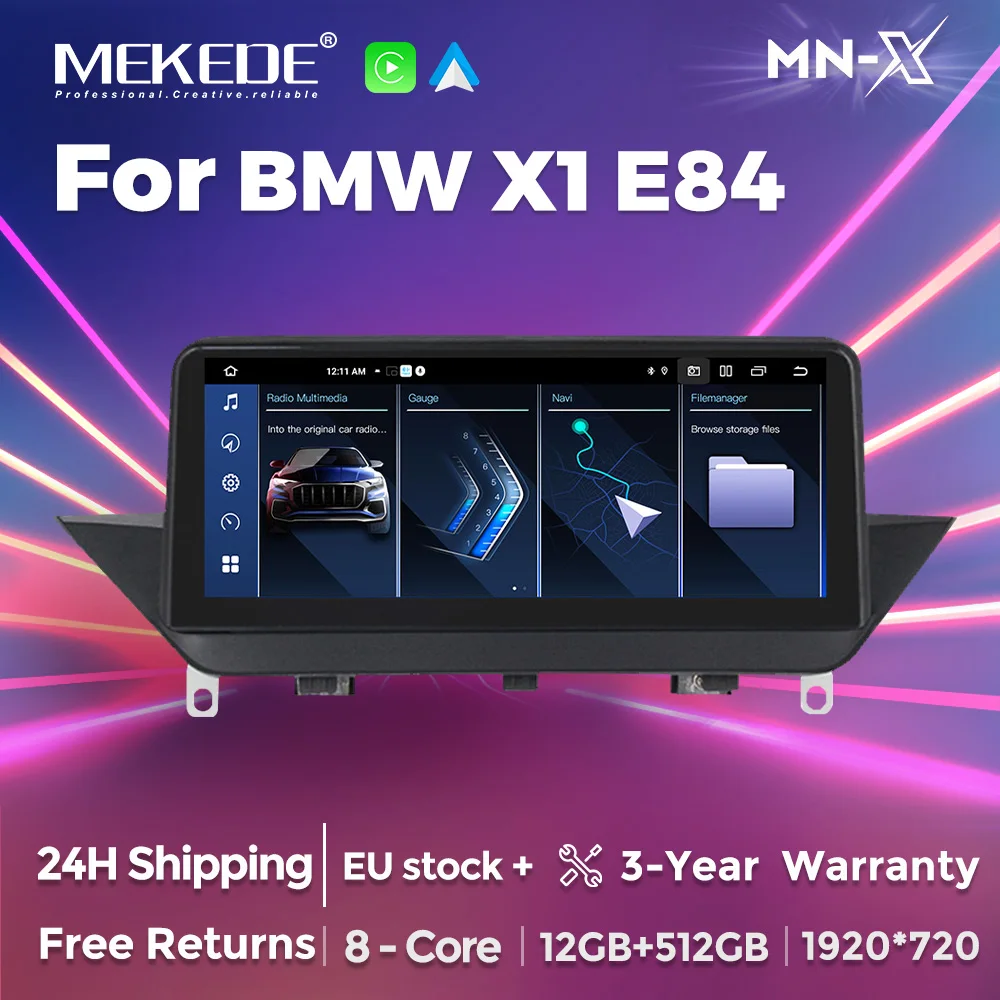 Mekede Android 14 Auto Radio 12G + 512G Drahtlose Carplay AUTO Für BMW X1 E84 2009 - 2015 Navigation GPS Multimedia Video Player