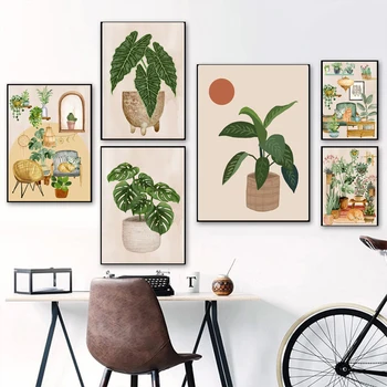 Boho Cat Botanical Wall Art 1