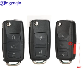 jingyuqin 2/3/4 B Folding Car Remote Key Shell Case Fob For VW Passat Polo Golf Touran Bora Ibiza Leon Octavia Fabia