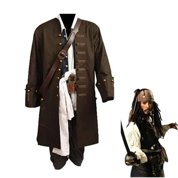 Film pirati dei caraibi Costume Cosplay Jack Sparrow Cosplay Set completo CostumeFor Men Adult