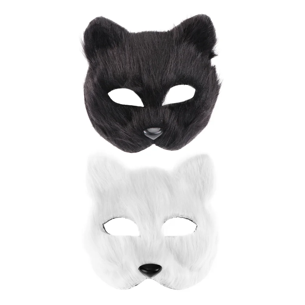 

Mask Masks Animal Fox Cosplay Masquerade Halloween Furry Party Face Half Costume Blank Therian Cat Carnival Hallween Diy Stage