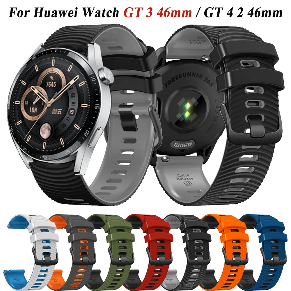 

Ремешок силиконовый для Huawei Watch GT 3 46 мм, сменный Браслет для наручных часов Huawei Watch 4 Pro GT 2 4 GT3 Pro 46 мм, 22 мм