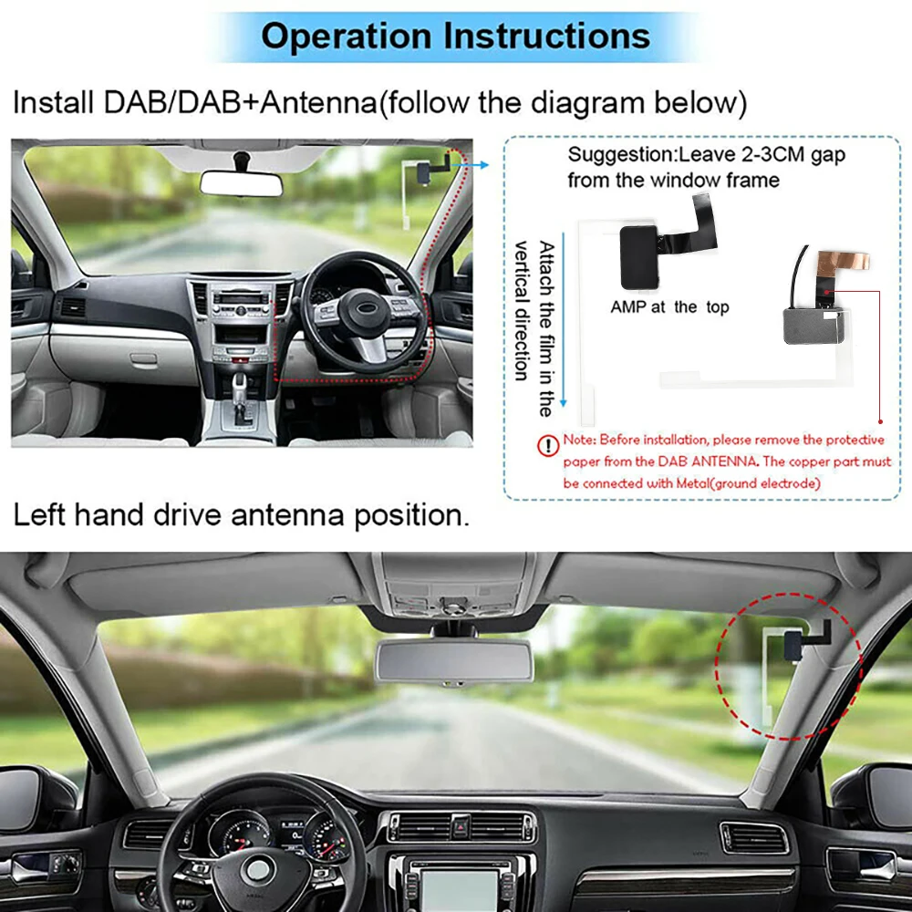 S55cbc603911846db90997fbc9436e074J AMPrime DAB + Antenna with USB Adapter Receiver Android Car Stereo Player Car GPS Receiver DAB+ Signal Receiver