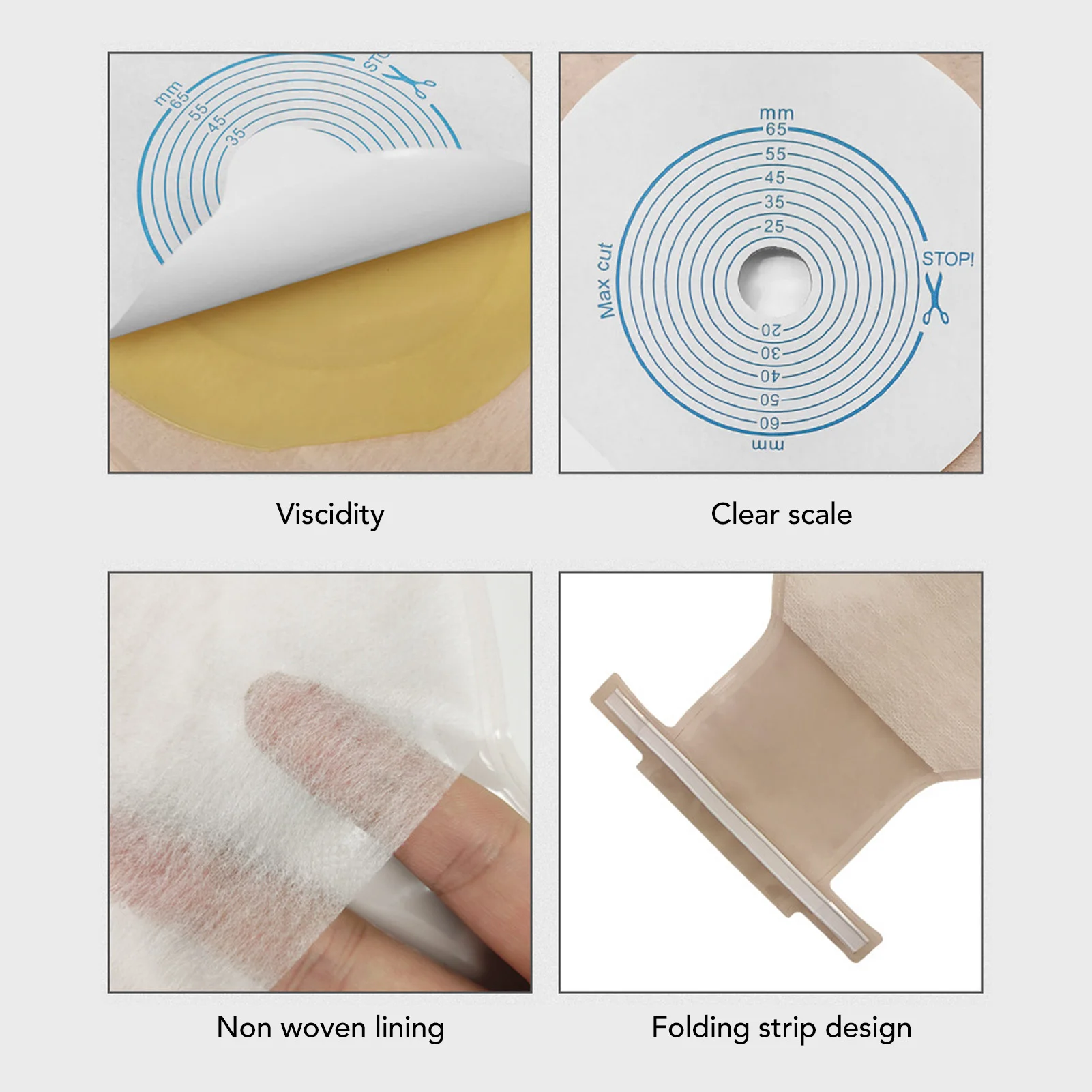 10Pcs Colostomy Bags Disposable Adhesive One Piece Drainable Ostomy Pouch Supplies for Ileostomy One Piece Colostomy Bags