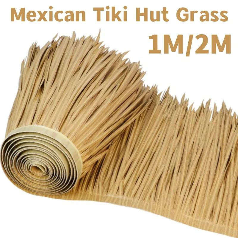 2M 5M Tiki Bar Grass Mexican Tiki Hut Grass Skirting Roof Yellow Duck Blind  Grass Garden Patio Umbrella Covers Fence Party - AliExpress