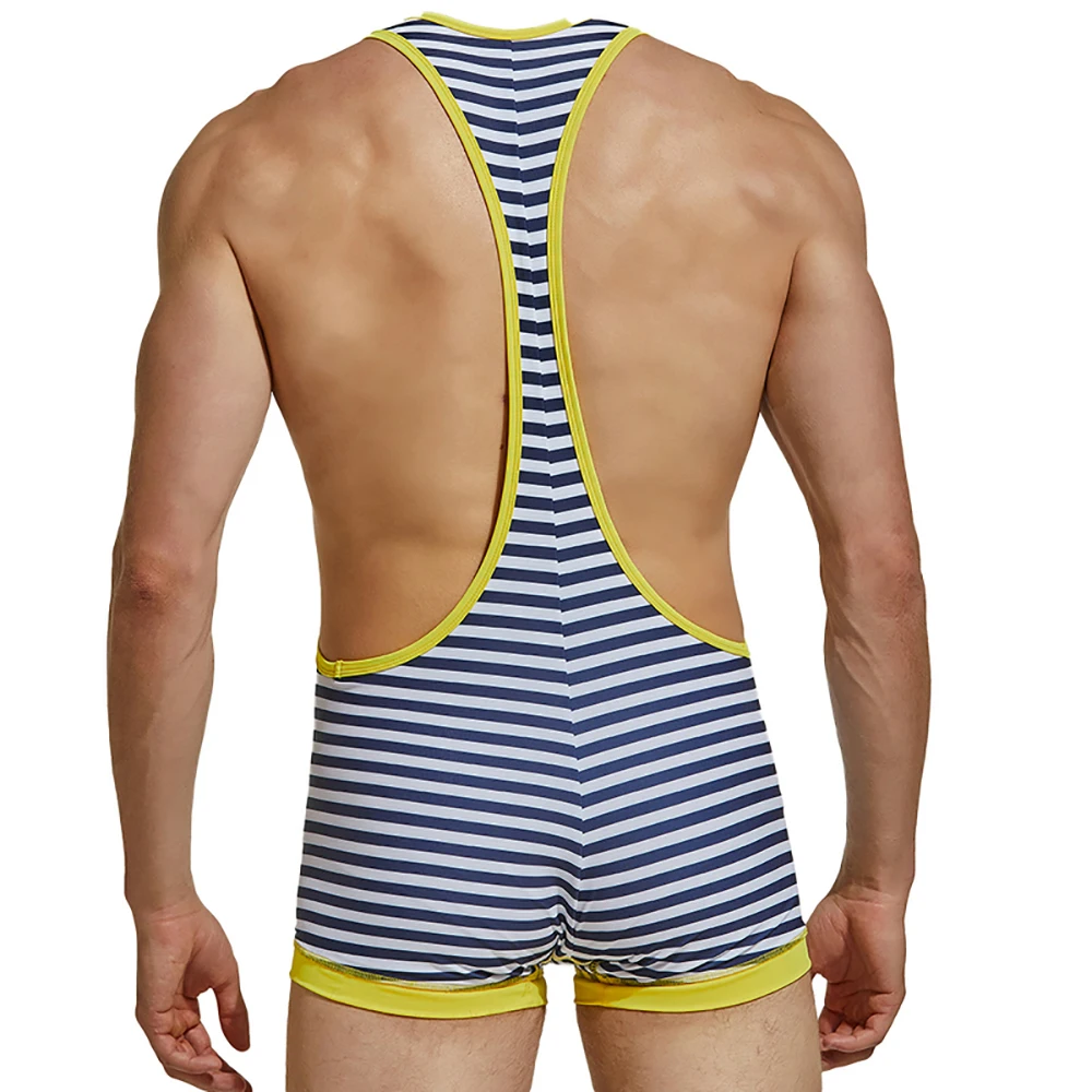 Sexy Mens Undershirts Leotard Zipper Bugle Pouch Bodysuits Underwear