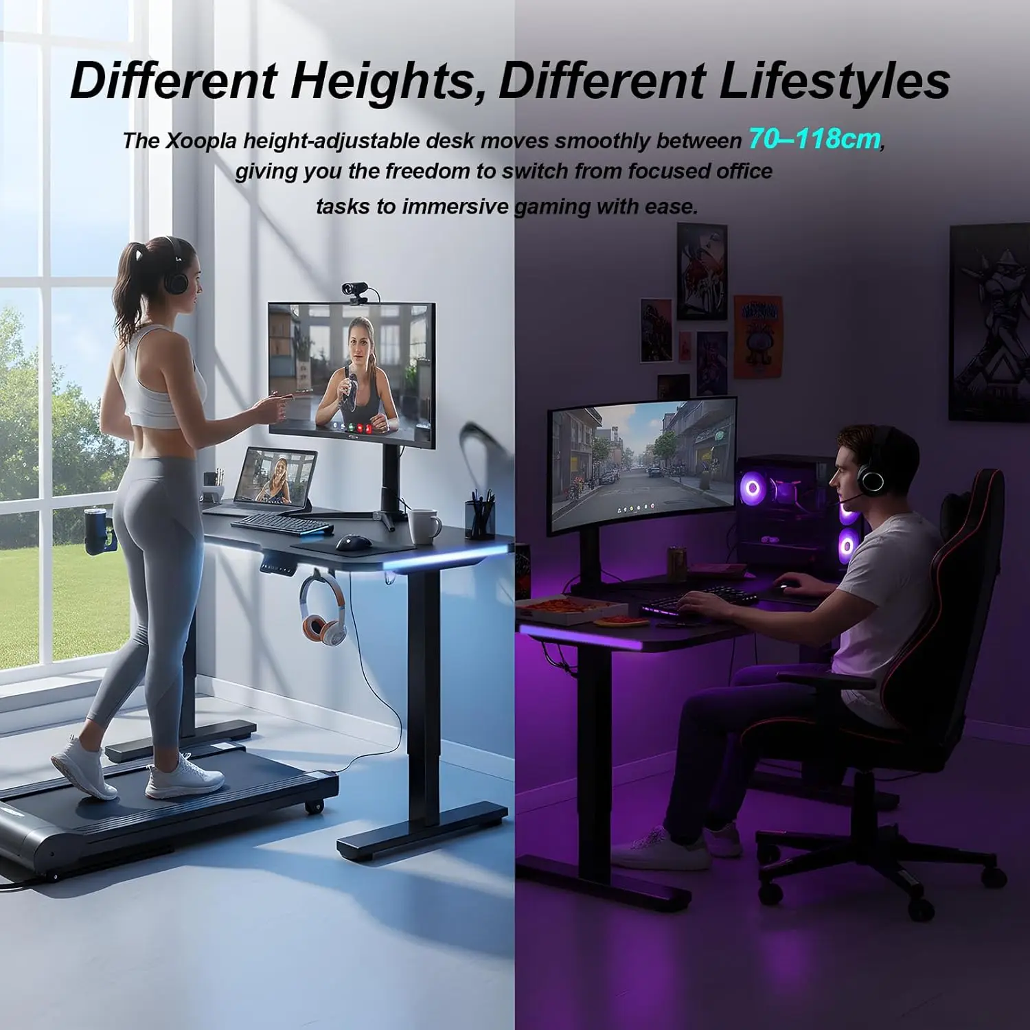 هنريز شوب طاولة مكتب كمبيوتر قابلة للتعديل