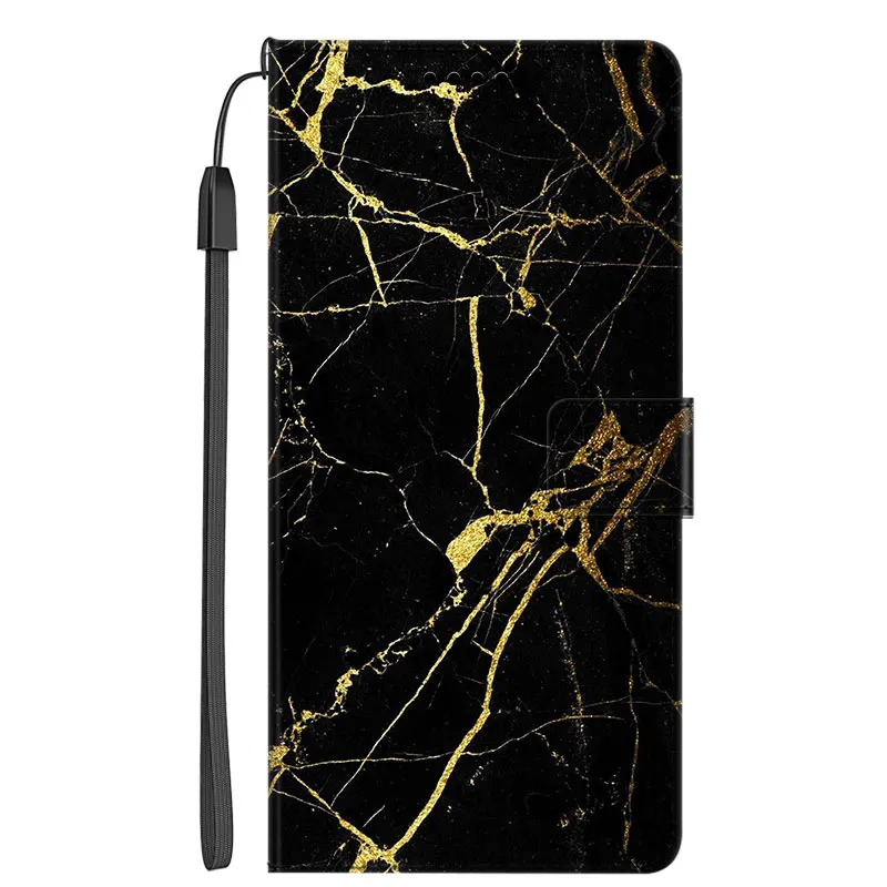 Luxury Marble Leather Flip Wallet Phone Case with Stand and Book Cover Design