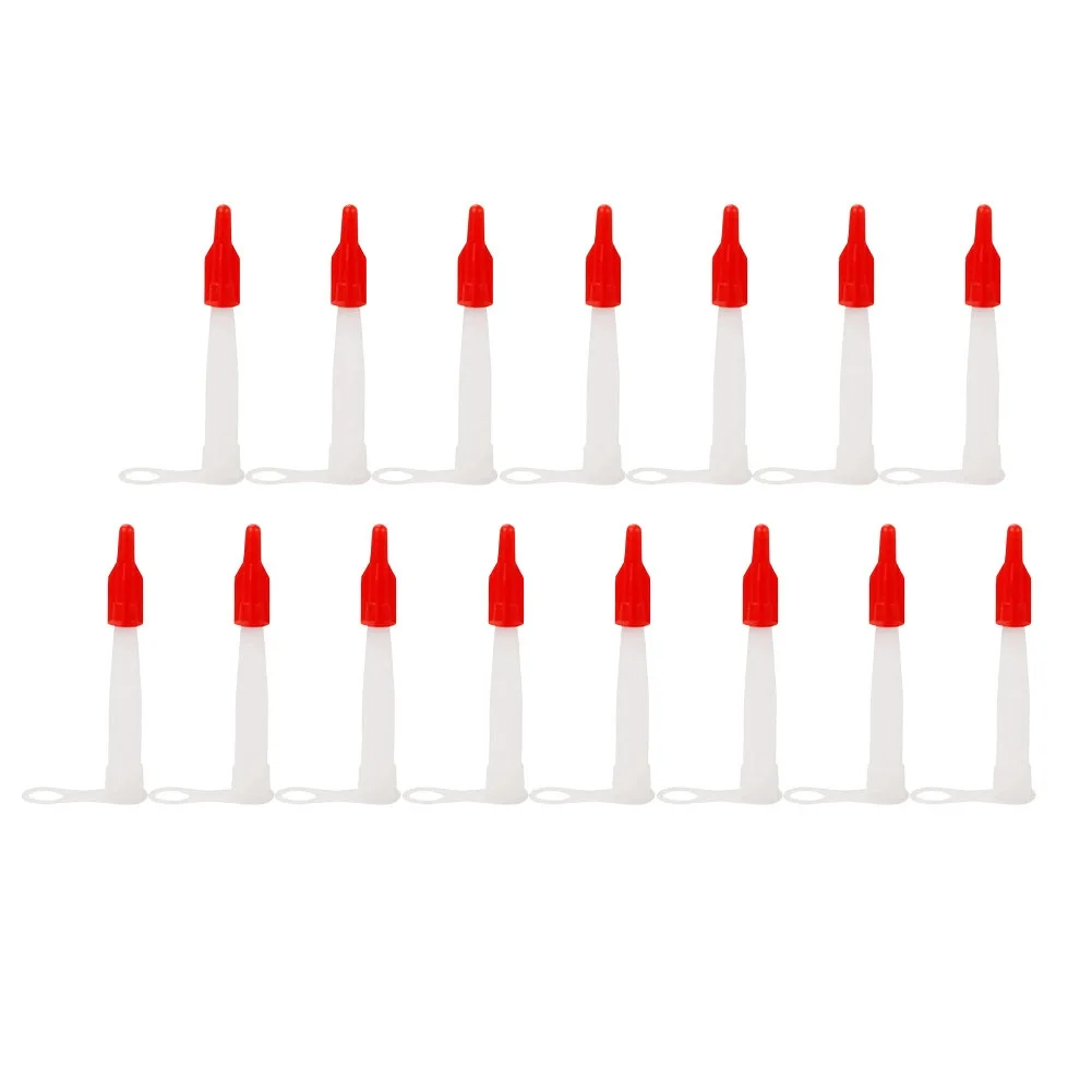 15 PCS Silicone Caulking Gun Nozzles Tube Nozzle Cap Re-sealable Tips Caulk Spare Red Nozzles Screw-Cover Silicone Caulking Pipe