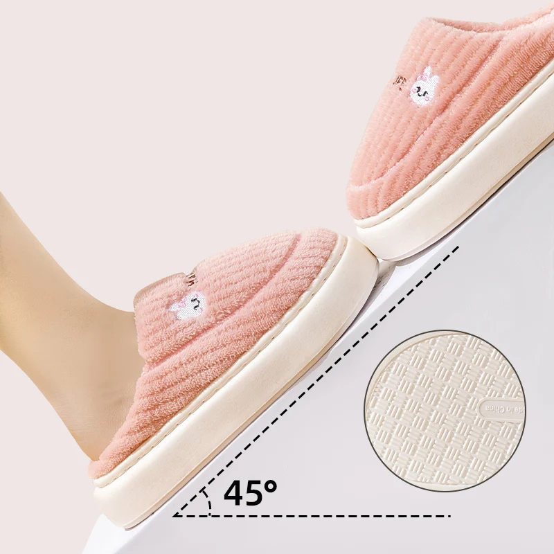 Winter Home Cotton Slippers for Women's Indoor Soft Sole, Non slip, Warm, Not Tired, Simple Couple Cotton Shoes for Men 5