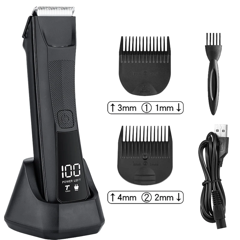 Hair Trimmer Private Area Hair Remover Electric Hair Shaving Machine IPX7 Waterproof LED Display Bikini Shaver