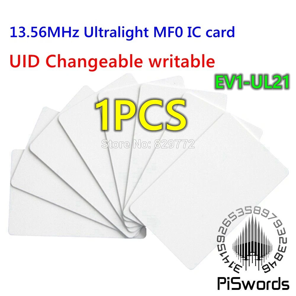 1PCS UID Changeable NFC Card MF0 13.56Mhz Ultralight EV1-UL11 EV1-UL21 ULT-C Blank Card TAG STICKER UID Writable