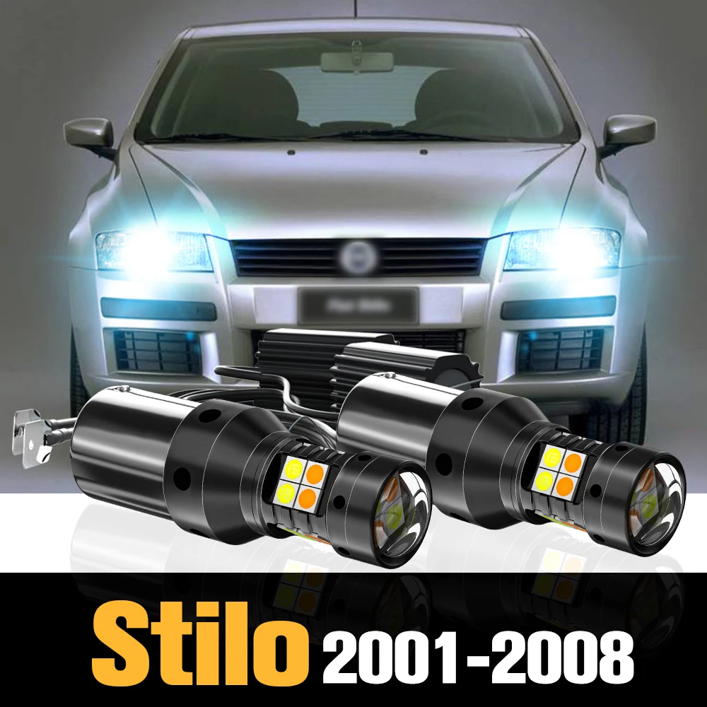

2x Canbus LED Dual Mode Turn Signal+Daytime Running Light DRL Accessories For Fiat Stilo 2001-2008 2002 2003 2004 2005 2006 2007