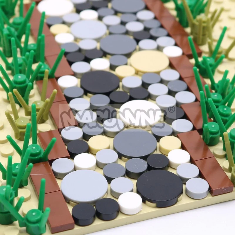 Round Tile Blocks 350PCS 1x1 2x2 MOC Bricks Base Flat Board Plate Floor Road City View Parts 98138 4150 Compatile
