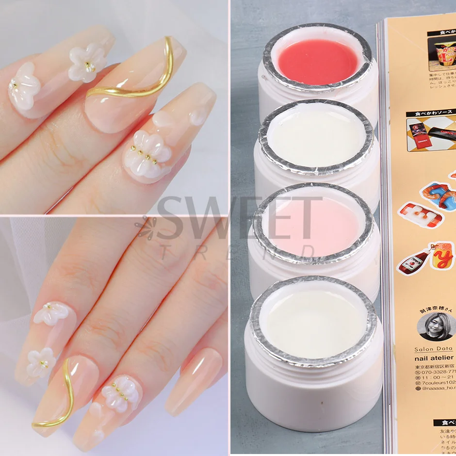 15ml Non Stick Hand Solid Extension Gel Quick Building Carving Flower Nail Art Prolong Extend Gel Acrylic Nail Polish Manicure