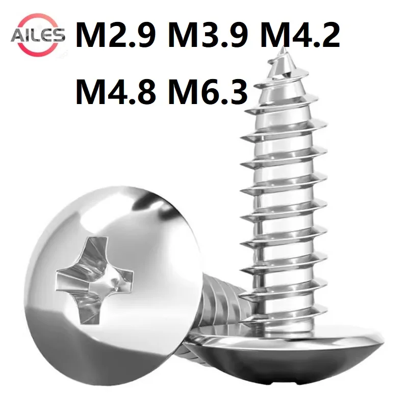 

M2.9 M3.9 M4.2 M4.8 M6.3 Cross Truss Head Recessed Self Tapping Screws 304 Stainless Steel Truss Head Philip Head Screw