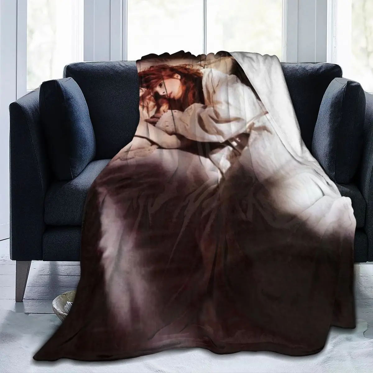 Mylene Farmer Flannel Blankets Quality Warm Soft French Singer Throw Blanket Spring Travel Outdoor Print Bedspread 3