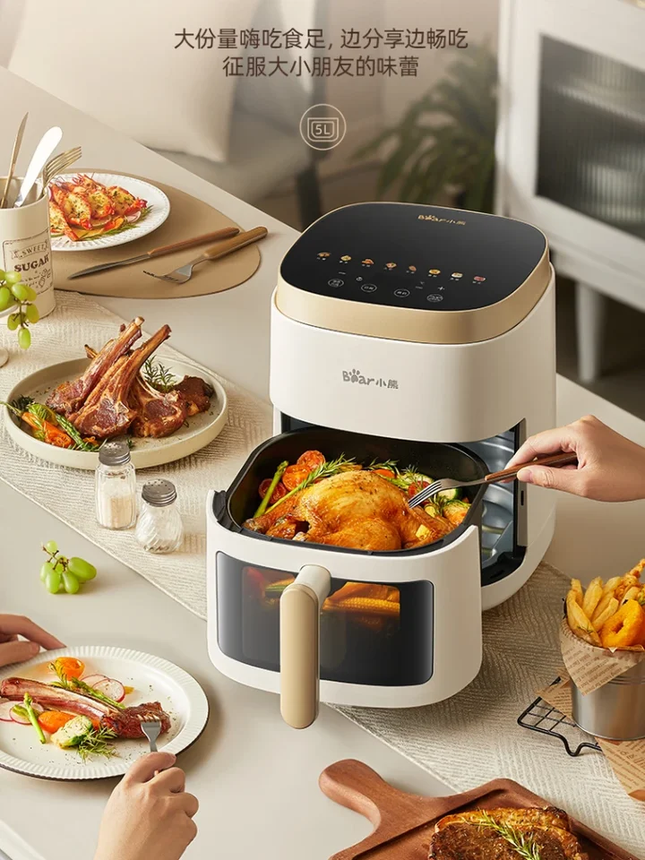 Bear Air Fryer 5L Smart Air Fryer Home Visual New Large Capacity Oven Air  Electric Fryer Multi-Function All-in-One Machine - AliExpress