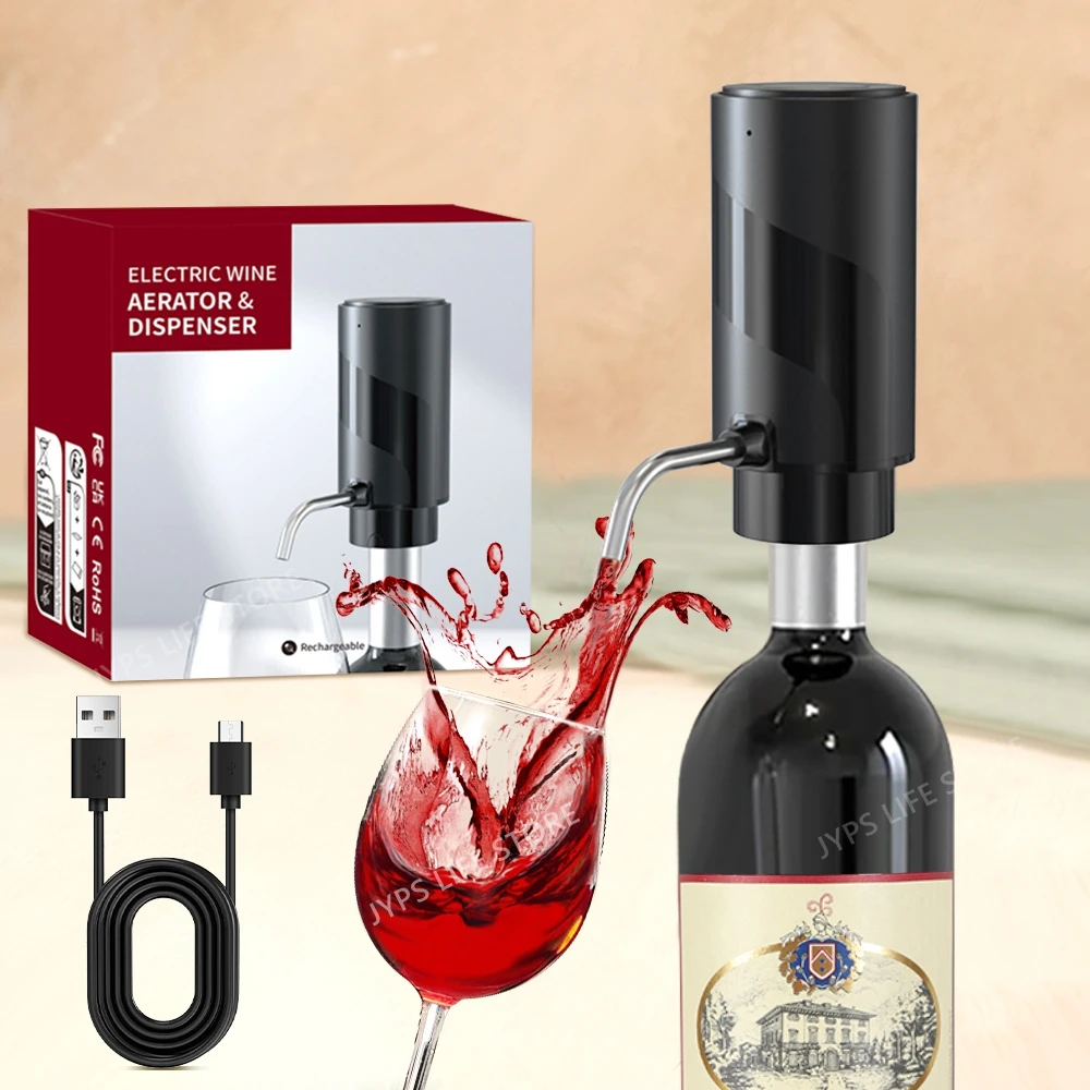 Rechargeable Electric Wine Aerator Dispenser Automatic Wine Decanter Intelligent Electric Dispenser Party Kitchen Tool Gift wine aerator pourer,wine aerator decanter