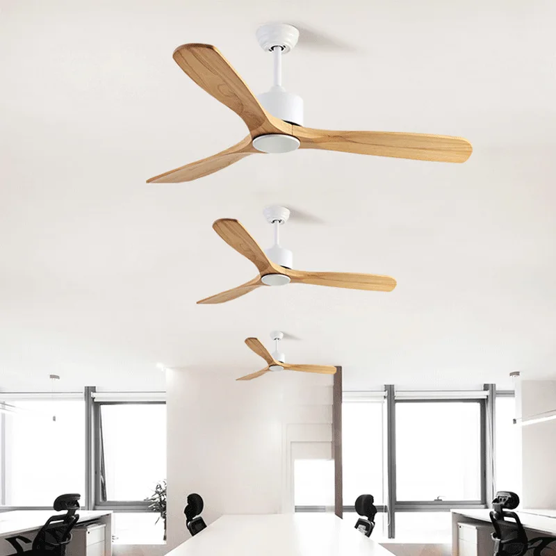 Modern Vintage Wooden Ceiling Fan Without Lights Loft Wood Ceiling Fans with Remote Control Decorative Home fan DC 220v
